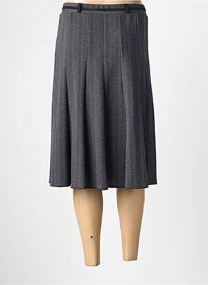Jupe mi-longue stretch gris PLURIELLES femme