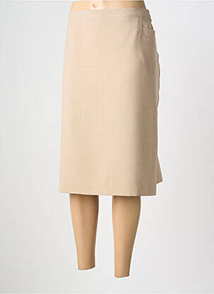 Jupe mi-longue coupe droite beige PLURIELLES femme