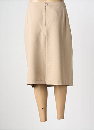 Jupe mi-longue coupe droite beige PLURIELLES femme