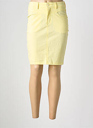 Jupe mi-longue taille normale jaune PLURIELLES femme