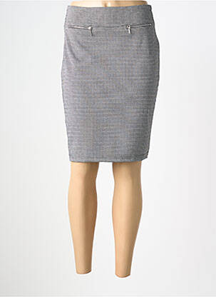 Jupe mi-longue stretch gris PLURIELLES femme