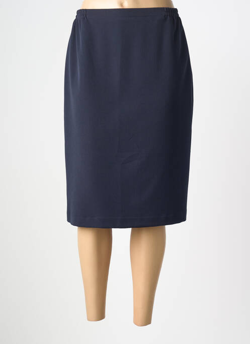 Jupe mi-longue coupe droite bleu FRANCE RIVOIRE femme