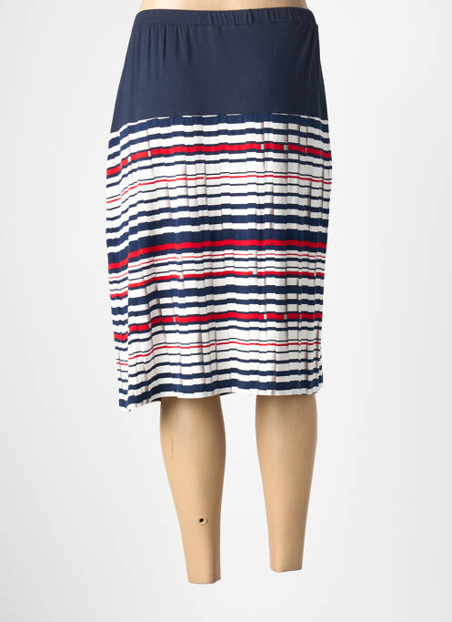 Jupe mi-longue coupe droite bleu FRANCE RIVOIRE femme