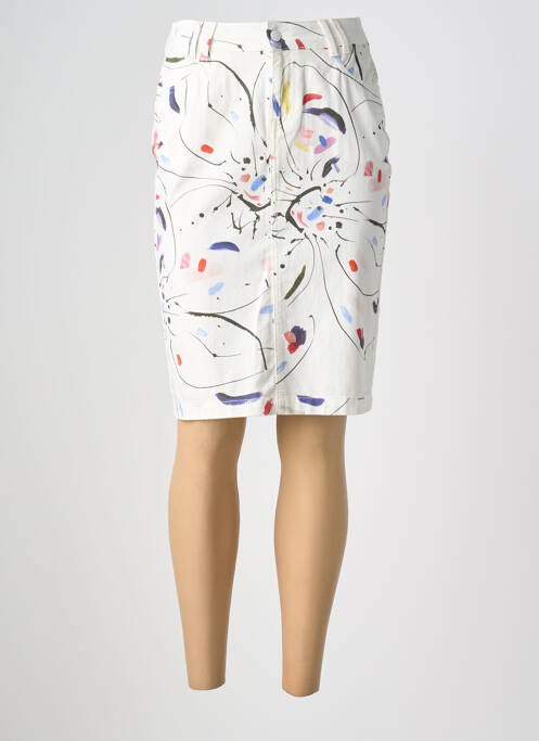 Jupe mi-longue taille normale blanc FRANCE RIVOIRE femme
