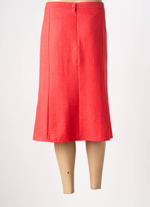 Jupe mi-longue coupe droite rouge PLURIELLES femme