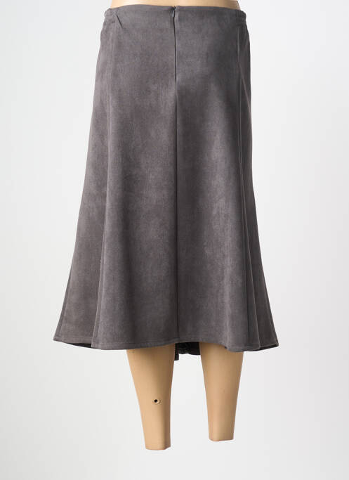 Jupe mi-longue coupe droite gris PLURIELLES femme