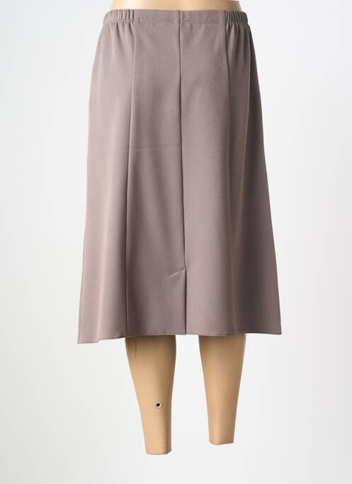Jupe mi-longue coupe droite marron PLURIELLES femme