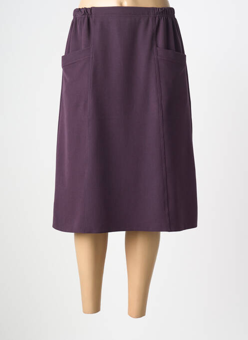 Jupe mi-longue coupe droite violet PLURIELLES femme
