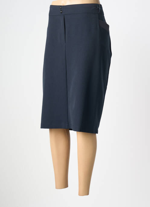 Jupe mi-longue coupe droite bleu PLURIELLES femme