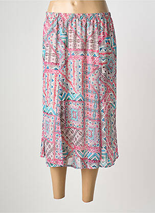 Jupe mi-longue taille normale rose GEVANA femme