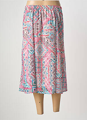 Jupe mi-longue taille normale rose GEVANA femme