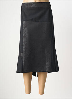 Jupe mi-longue coupe droite noir GEVANA femme
