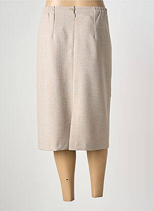 Jupe mi-longue taille à pinces beige GEVANA femme