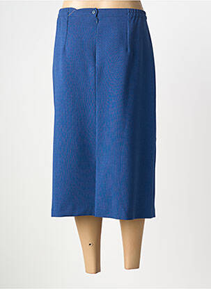 Jupe mi-longue taille à pinces bleu GEVANA femme