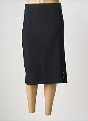 Jupe mi-longue coupe droite noir GEVANA femme