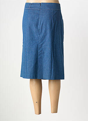 Jupe mi-longue coupe droite bleu GEVANA femme