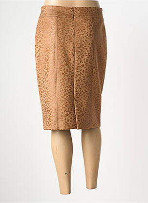 Jupe mi-longue taille à pinces beige GEVANA femme