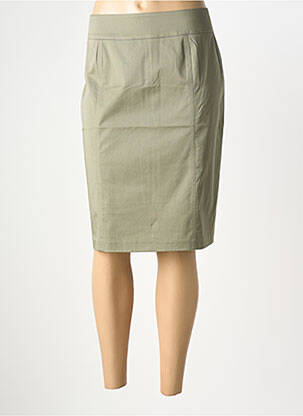 Jupe mi-longue stretch vert GEVANA femme