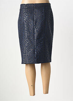 Jupe mi-longue taille à pinces bleu GEVANA femme