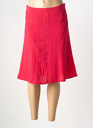 Jupe mi-longue coupe évasée rouge GEVANA femme