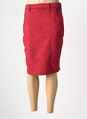 Jupe mi-longue stretch rouge GEVANA femme