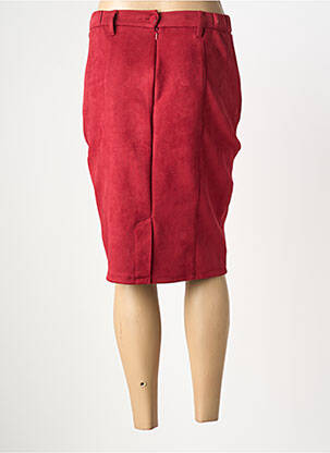 Jupe mi-longue stretch rouge GEVANA femme