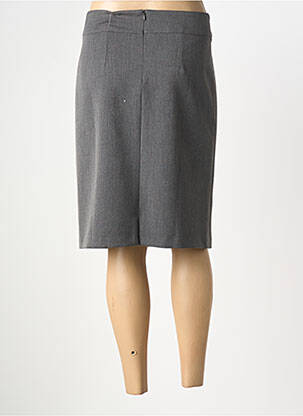 Jupe mi-longue taille à pinces gris GEVANA femme