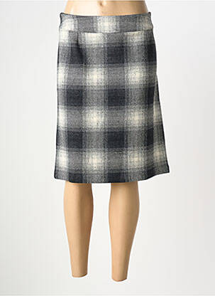 Jupe mi-longue taille à pinces gris GEVANA femme