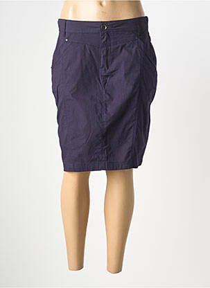 Jupe mi-longue coupe droite bleu GEVANA femme
