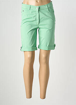 Bermuda tissage popeline taille normale vert FRANCE RIVOIRE femme