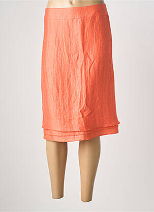 Jupe mi-longue coupe droite orange DIANE LAURY femme