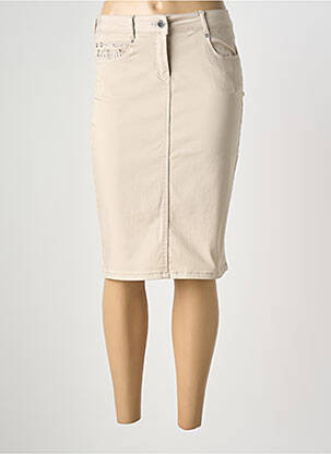 Jupe mi-longue stretch beige DIANE LAURY femme