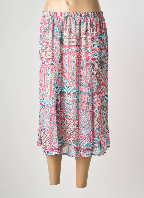 Jupe mi-longue taille normale rose GEVANA femme