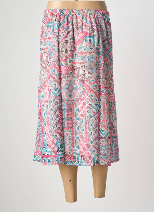 Jupe mi-longue taille normale rose GEVANA femme