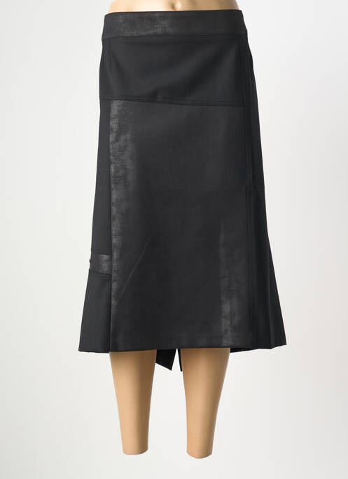 Jupe mi-longue coupe droite noir GEVANA femme
