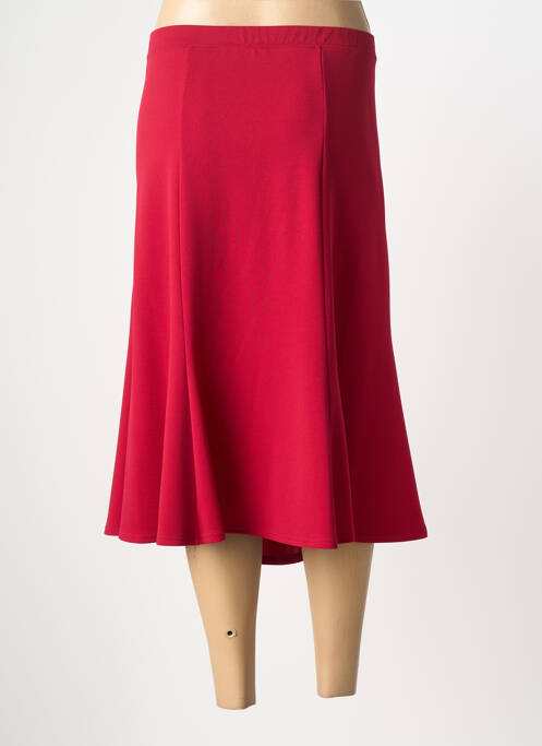 Jupe mi-longue taille normale rouge GEVANA femme