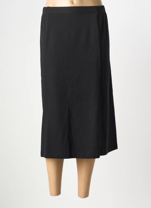 Jupe mi-longue stretch noir GEVANA femme