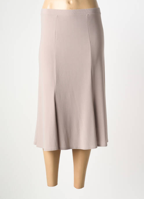 Jupe mi-longue stretch beige GEVANA femme