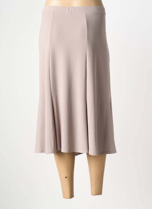 Jupe mi-longue stretch beige GEVANA femme