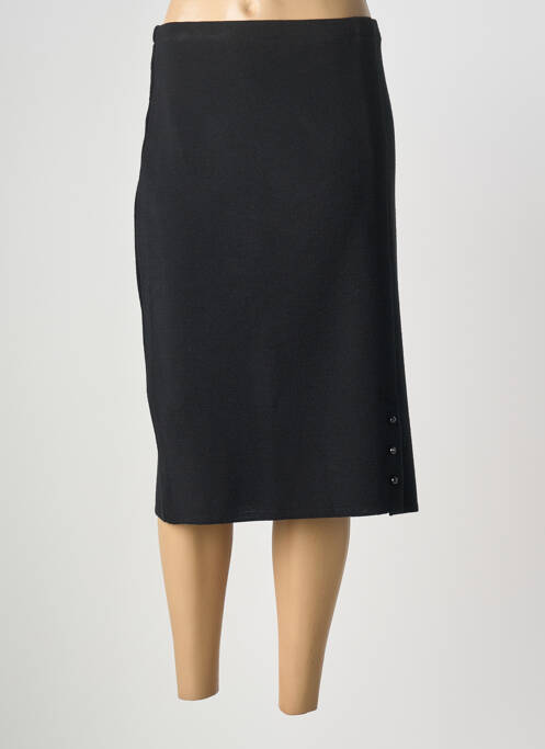 Jupe mi-longue stretch noir GEVANA femme
