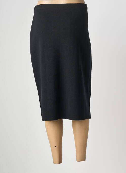 Jupe mi-longue stretch noir GEVANA femme