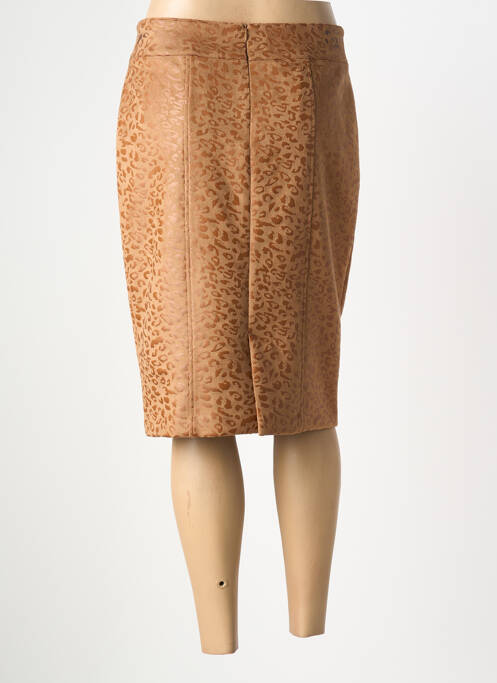 Jupe mi-longue taille à pinces beige GEVANA femme