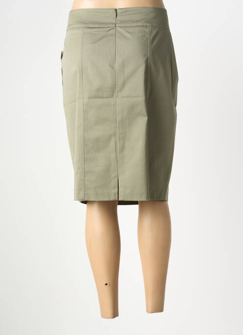 Jupe mi-longue stretch vert GEVANA femme