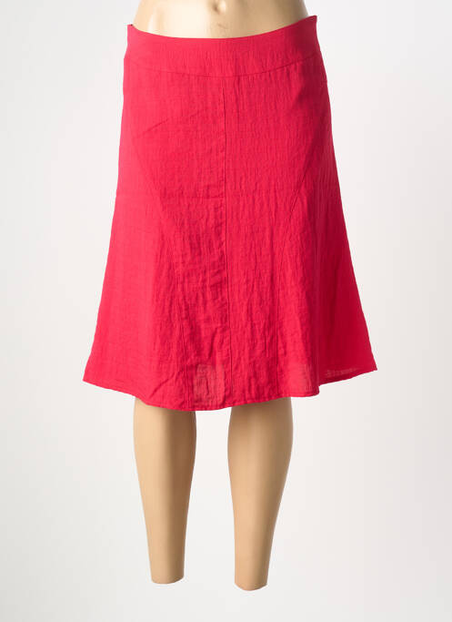Jupe mi-longue coupe évasée rouge GEVANA femme