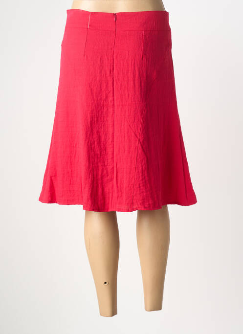 Jupe mi-longue coupe évasée rouge GEVANA femme