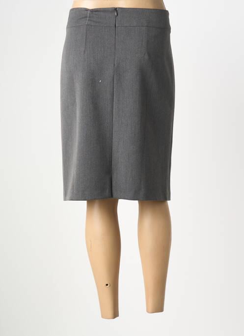 Jupe mi-longue taille à pinces gris GEVANA femme