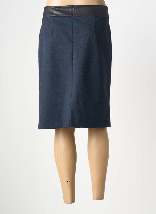 Jupe mi-longue stretch bleu GEVANA femme