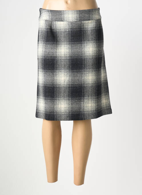 Jupe mi-longue taille à pinces gris GEVANA femme