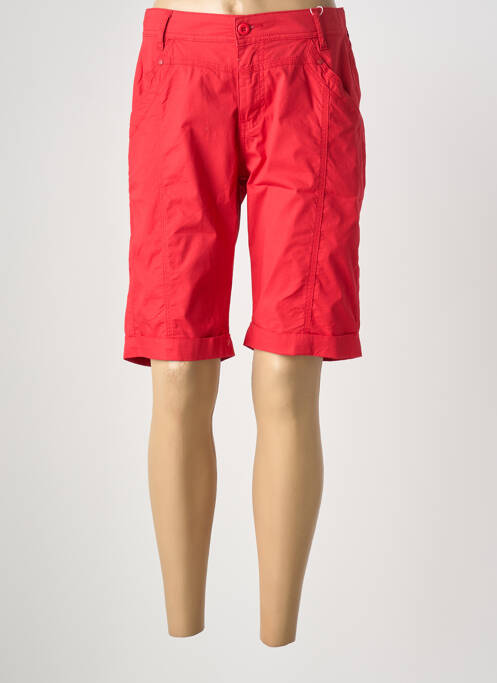 Bermuda taille élastique taille normale rouge GEVANA femme