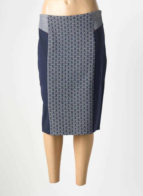 Jupe mi-longue stretch bleu DIANE LAURY femme